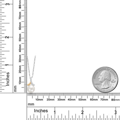 クリーム パール ラボグロウンダイヤモンド ネックレス シルバー925 ＆10金 イエローゴールド K10 6月 誕生石 E - F カラー VVS - VS クラリティ
