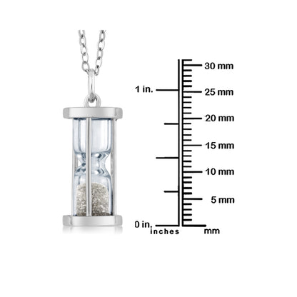 0.50カラット 天然ダイヤモンド シルバー925 砂時計 ネックレス ペンダント 45cm チェーン
