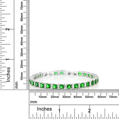プリンセス グリーン キュービックジルコニア テニスブレスレット