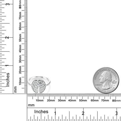 ホワイト ジルコニア Tree of Life シルバー925 指輪 リング