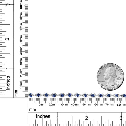 1.62カラット  シンセティック サファイア ブレスレット   シルバー925  9月 誕生石