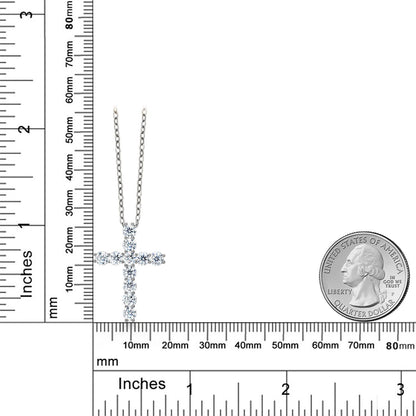 1.76カラット モアサナイト クロス ネックレス シルバー925