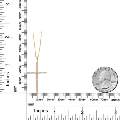 0.14カラット クロス ネックレス 10金 イエローゴールド K10
