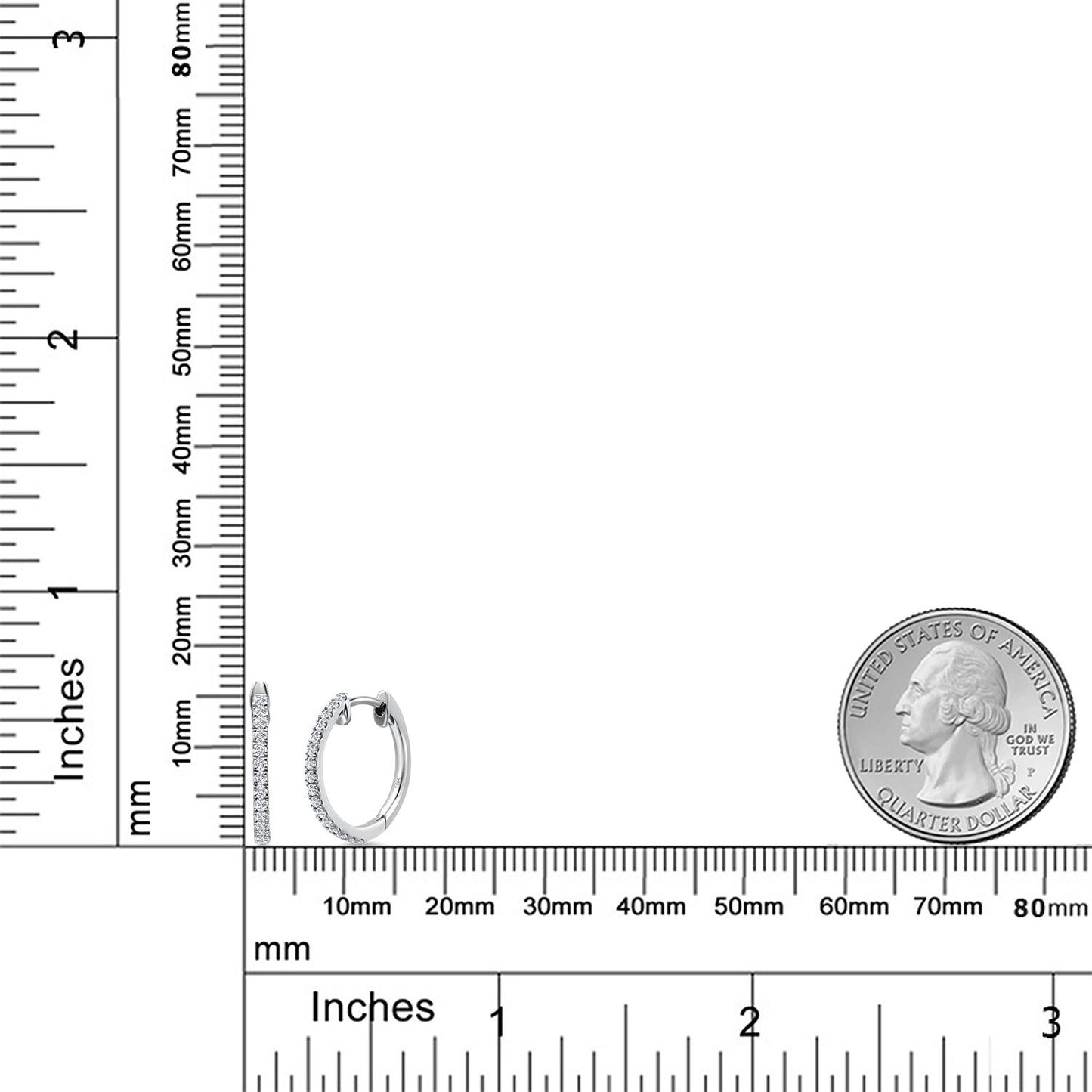 0.25カラット   フープピアス   10金 ホワイトゴールド K10