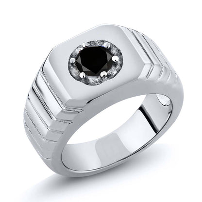 0.55カラット  天然 ブラックダイヤモンド リング 指輪   シルバー925