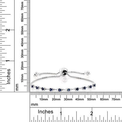 0.50カラット ブルーサファイア シルバー925 テニスブレスレット