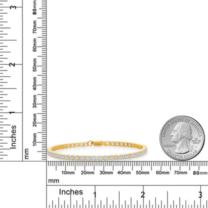 3.85カラット テニスブレスレット 10金 イエローゴールド K10