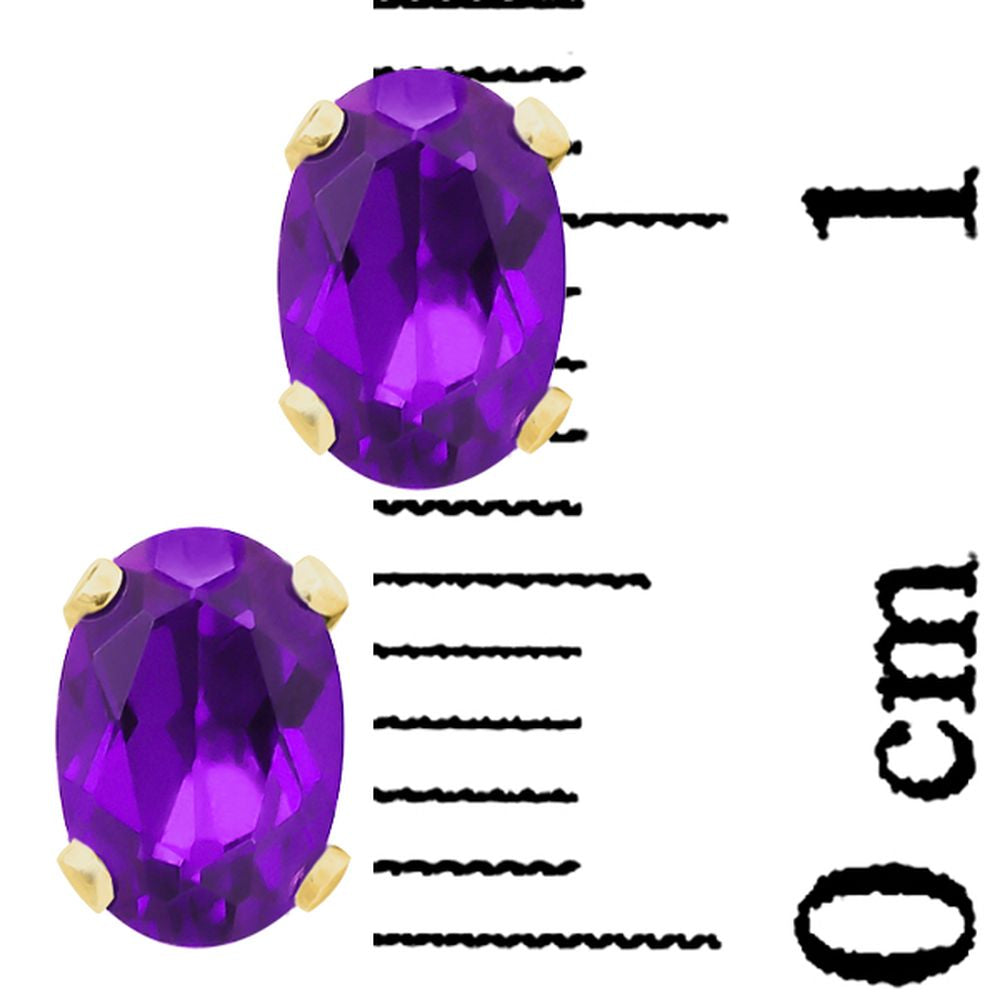 0.6カラット 天然 アメジスト ピアス 10金 イエローゴールド K10 2月 誕生石