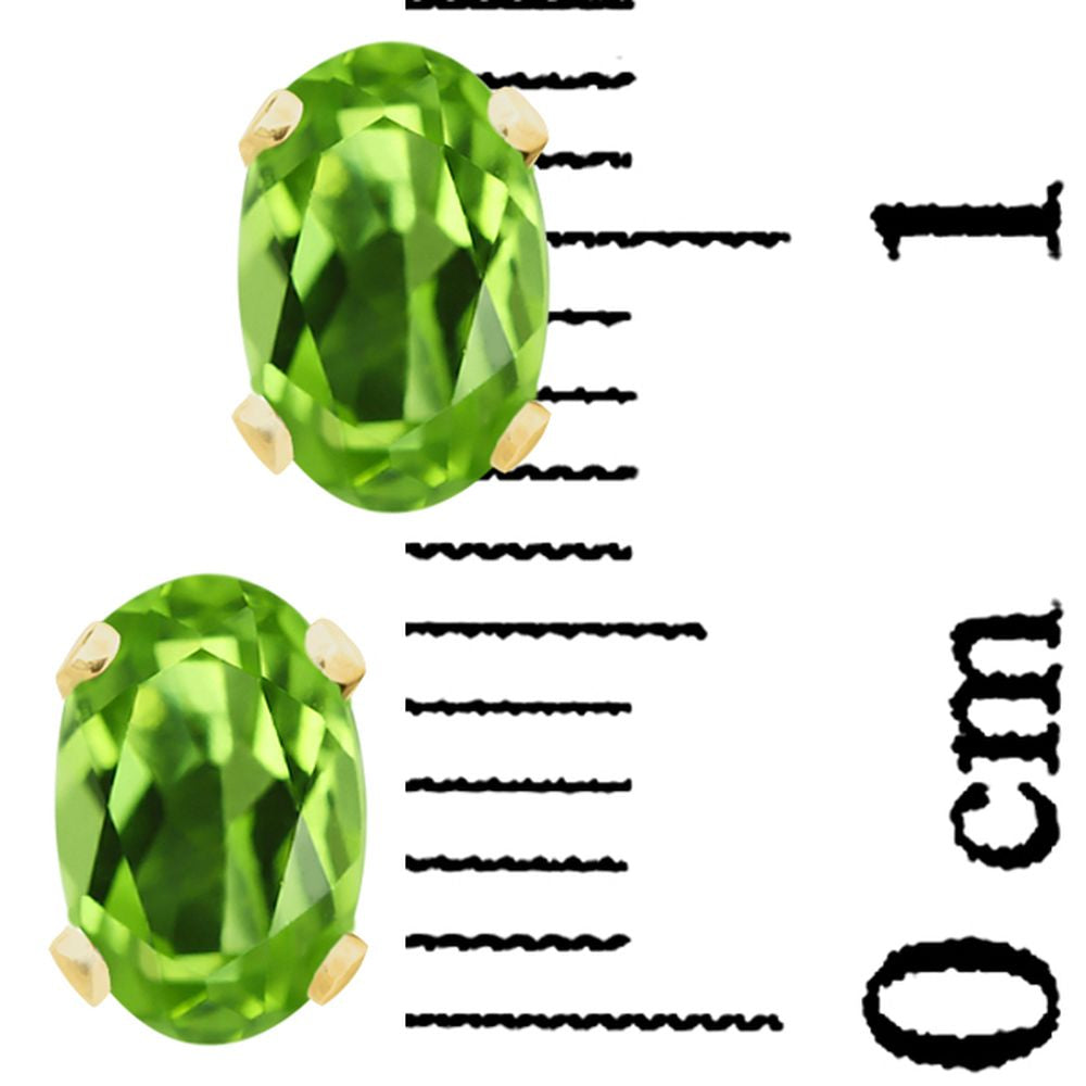 1カラット 天然石 ペリドット ピアス 10金 イエローゴールド K10 8月 誕生石