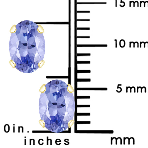 1カラット 天然石 タンザナイト ピアス 10金 イエローゴールド K10 12月 誕生石