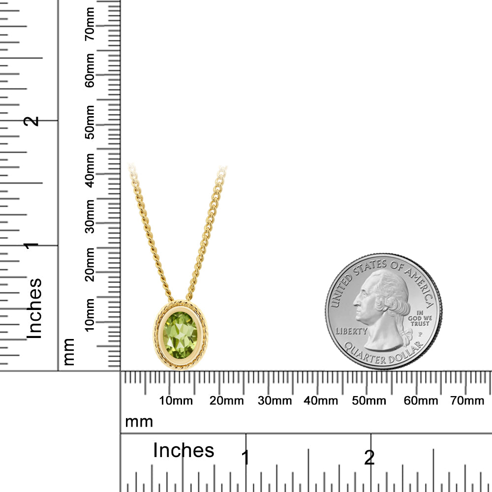 0.7カラット 天然石 ペリドット ネックレス シルバー925 8月 誕生石