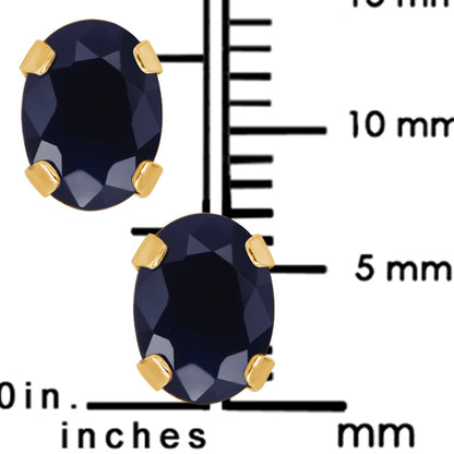 2カラット 天然 サファイア ピアス 14金 イエローゴールド K14 9月 誕生石