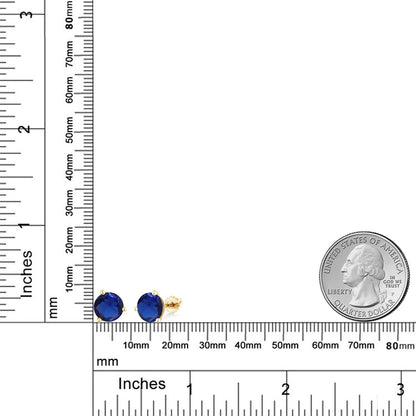 5カラット  シンセティック サファイア ピアス   14金 イエローゴールド K14 9月 誕生石