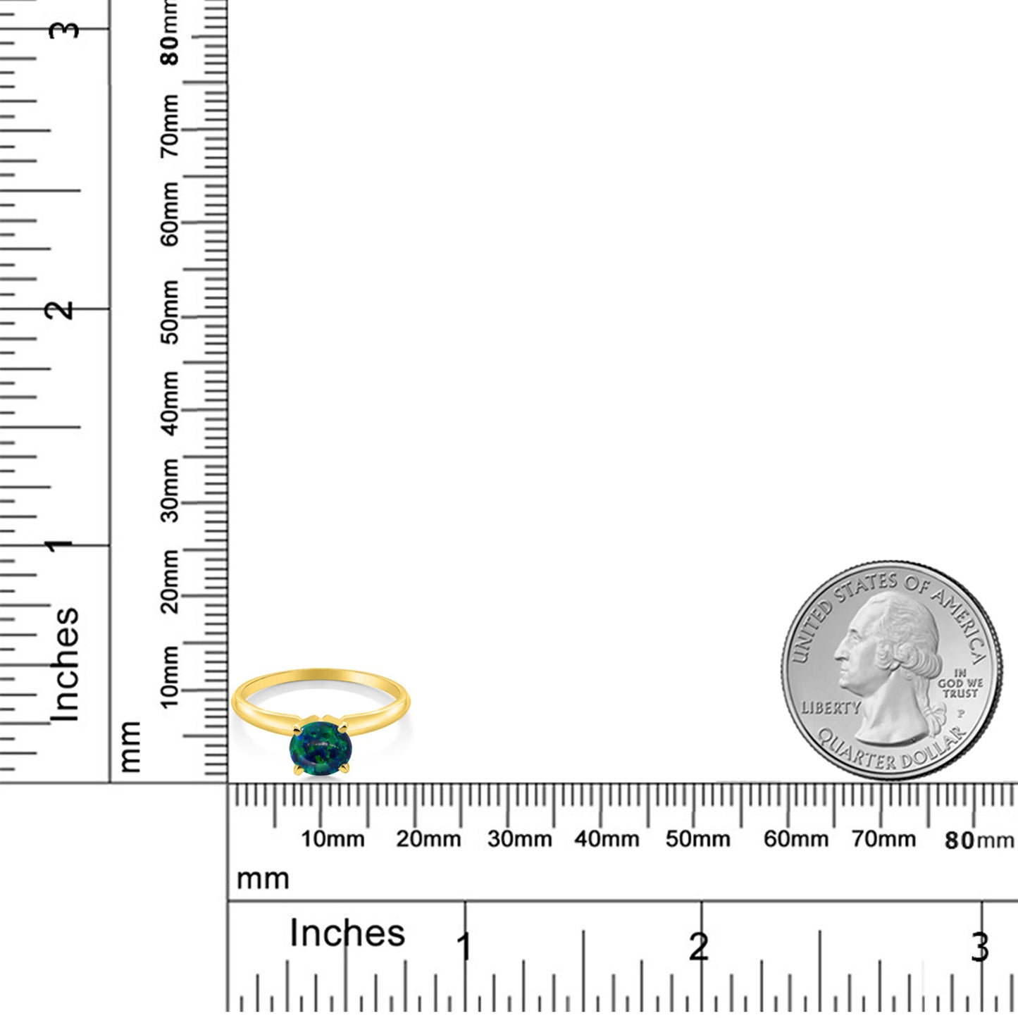 0.75カラット  シミュレイテッド グリーンオパール 指輪 リング   14金 イエローゴールド K14 10月 誕生石
