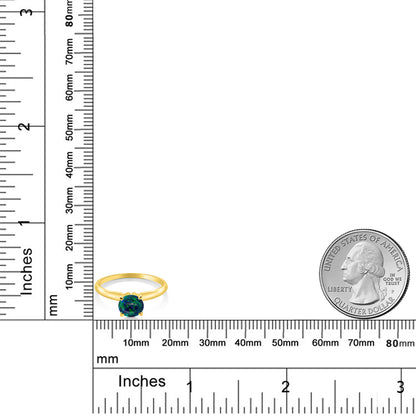 0.75カラット  シミュレイテッド グリーンオパール 指輪 リング   14金 イエローゴールド K14 10月 誕生石