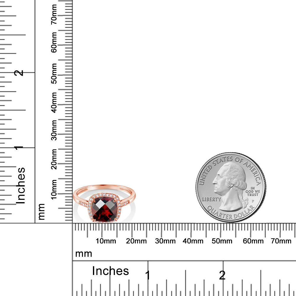 2.4カラット  天然 ガーネット 指輪 リング  天然 ダイヤモンド 10金 ピンクゴールド