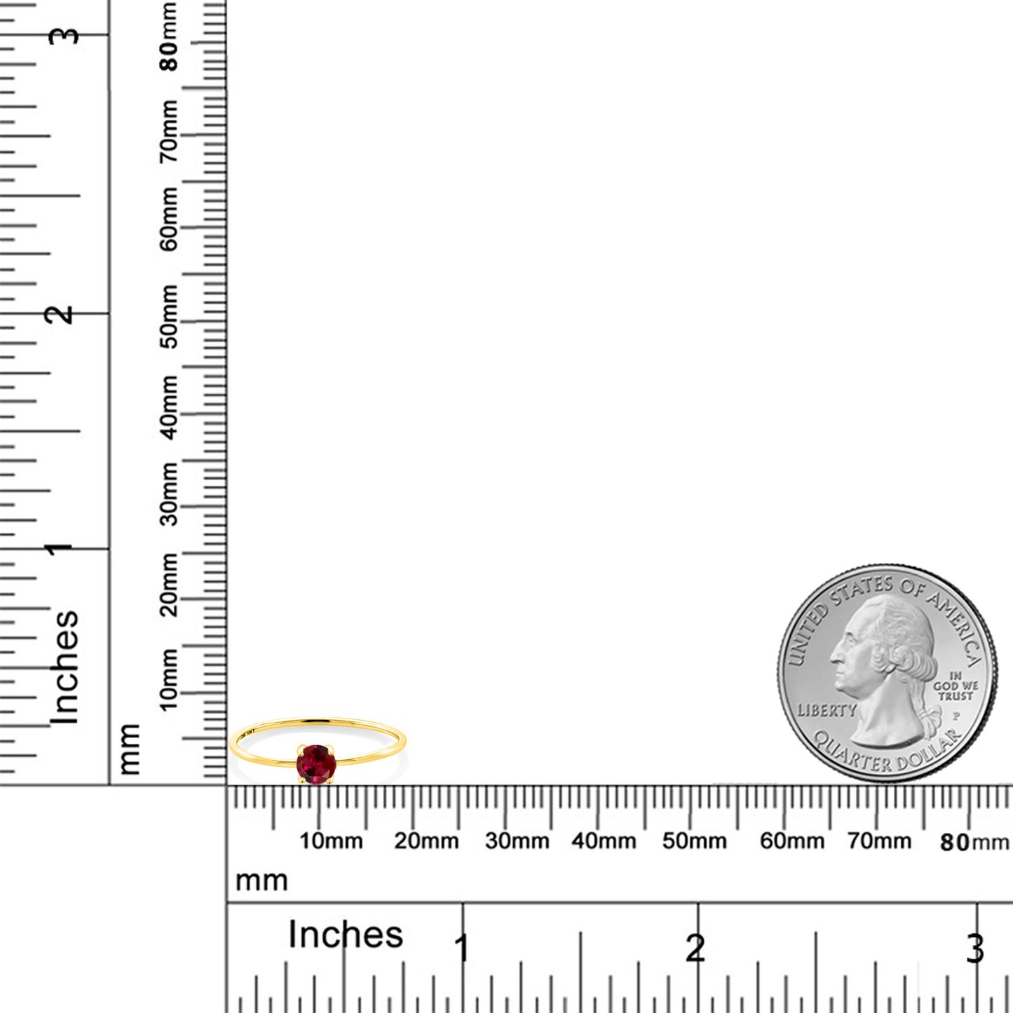 0.25カラット  シンセティック ルビー 指輪 リング   10金 イエローゴールド