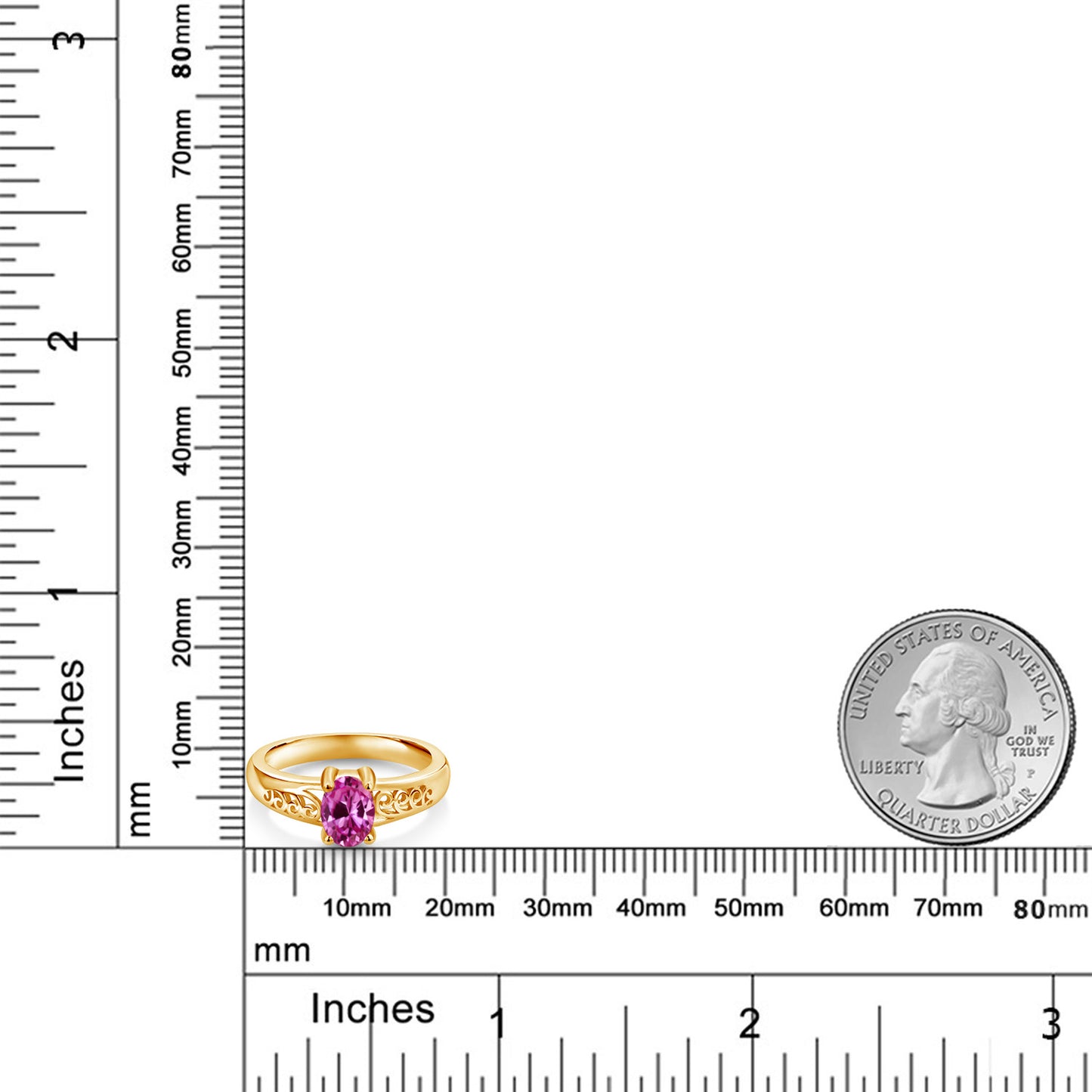 0.9カラット  シンセティック ピンクサファイア 指輪 リング   シルバー925 イエローゴールド 加工 9月 誕生石