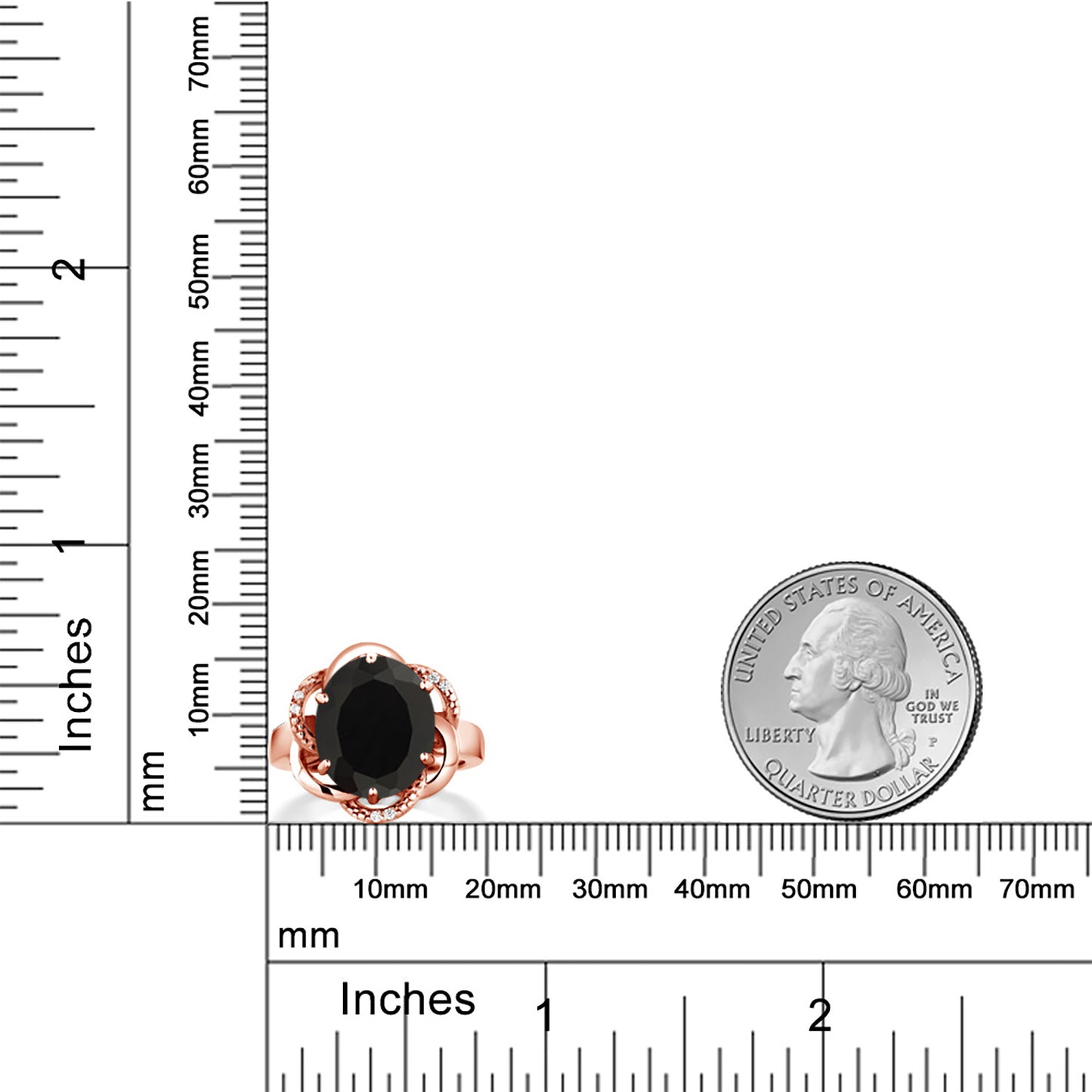 0.57カラット  天然 オニキス 指輪 リング   シルバー925 ピンクゴールド 加工 8月 誕生石