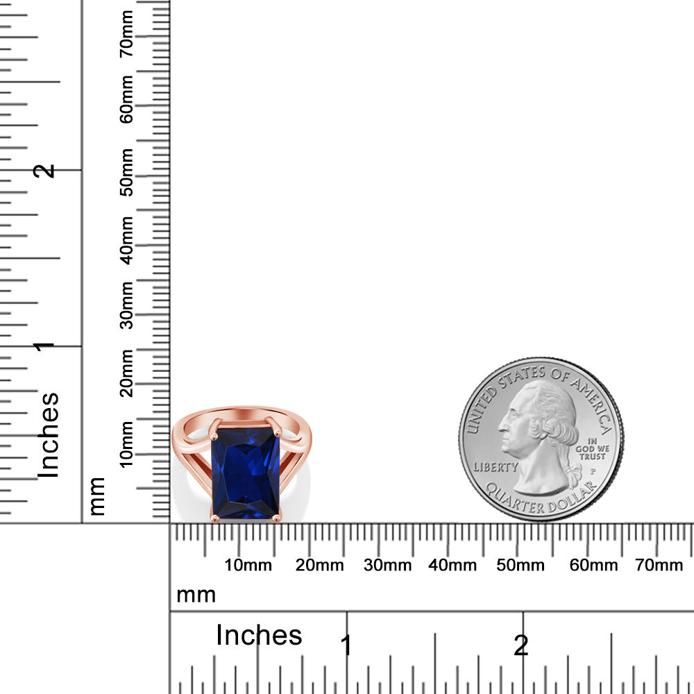 10.0カラット  シンセティック サファイア 指輪 リング   シルバー925 ピンクゴールド 加工 9月 誕生石