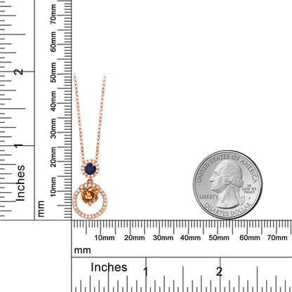 1.95カラット  天然石 エクスタシーミスティックトパーズ ネックレス 天然 サファイア シルバー925 ピンクゴールドコーティング