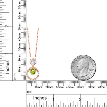 1.85カラット  天然石 ペリドット ネックレス  シルバー925 ピンクゴールドコーティング