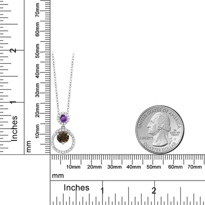 1.65カラット  天然 スモーキークォーツ  ネックレス 天然 アメジスト シルバー925