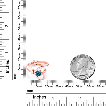 0.7カラット  天然 ロンドンブルートパーズ 指輪 リング   シルバー925 ピンクゴールド 加工 11月 誕生石