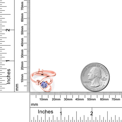 0.46カラット  天然石 タンザナイト 指輪 リング   シルバー925 ピンクゴールド 加工 12月 誕生石