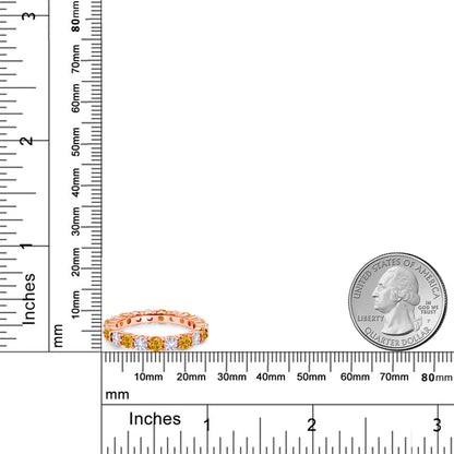 2.64カラット  天然 イエローサファイア 指輪 リング  シンセティック ホワイトサファイア シルバー925 ピンクゴールド 加工 9月 誕生石