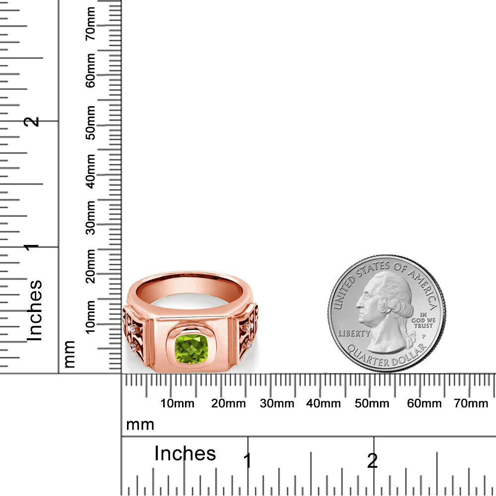 2.49カラット  天然石 ペリドット 指輪 リング   シルバー925 ピンクゴールド 加工 8月 誕生石