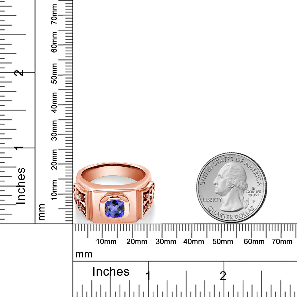 2.74カラット  天然石 タンザナイト 指輪 リング   シルバー925 ピンクゴールド 加工 12月 誕生石