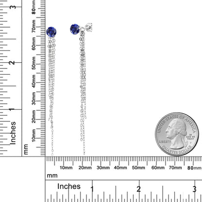 1.2カラット  シンセティック サファイア ピアス   シルバー925