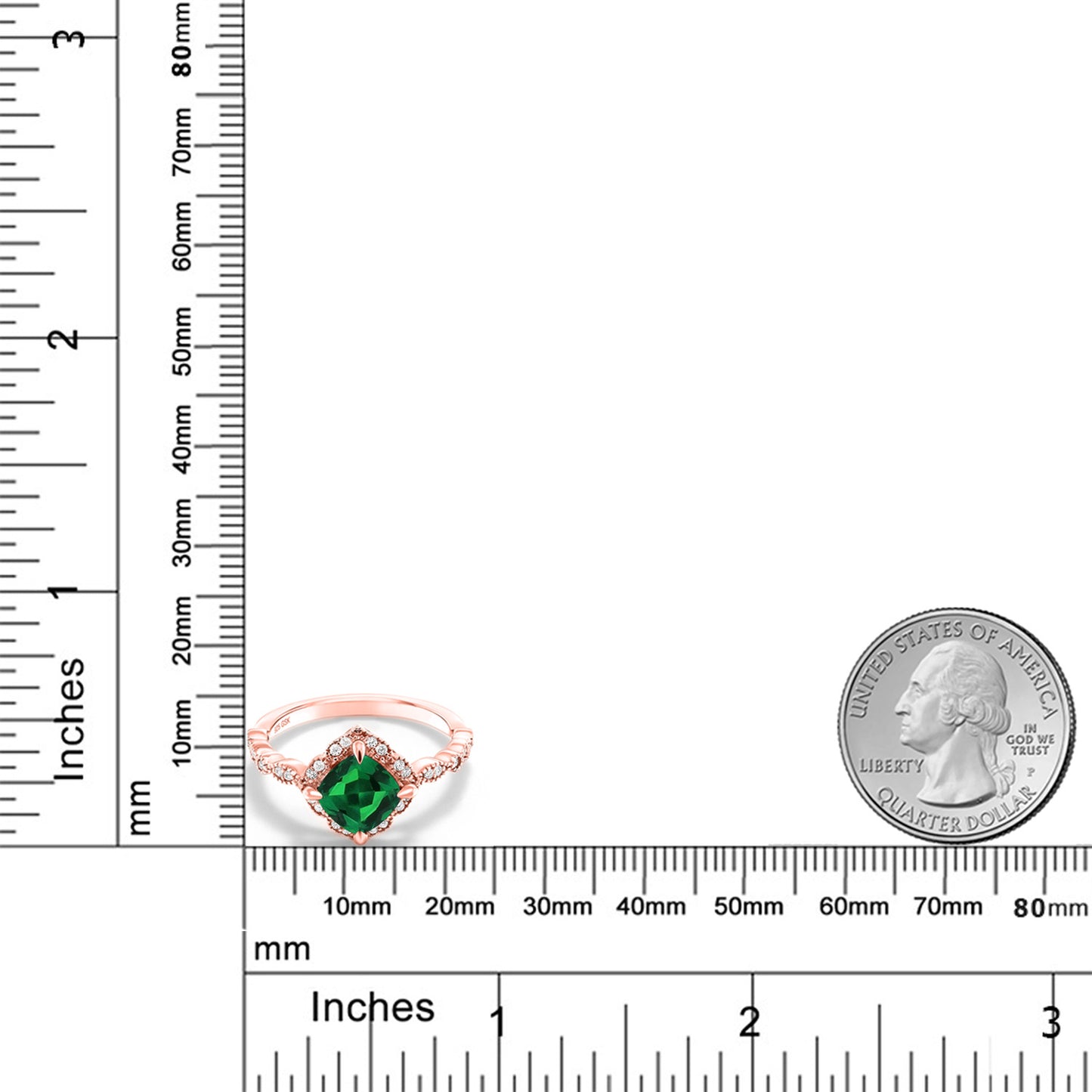0.99カラット  ナノエメラルド 指輪 リング   シルバー925 ピンクゴールド 加工 5月 誕生石