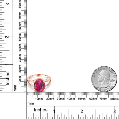 5.48カラット  シンセティック ルビー 指輪 リング   シルバー925 ピンクゴールド 加工 7月 誕生石