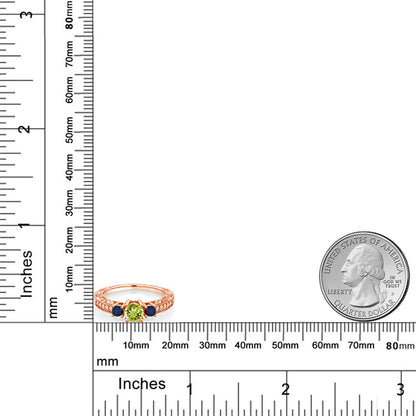 0.94カラット  天然石 ペリドット 指輪 リング  天然 サファイア シルバー925 ピンクゴールドコーティング