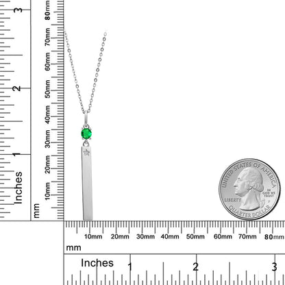 0.3カラット  ナノエメラルド ネックレス  シルバー925 5月 誕生石