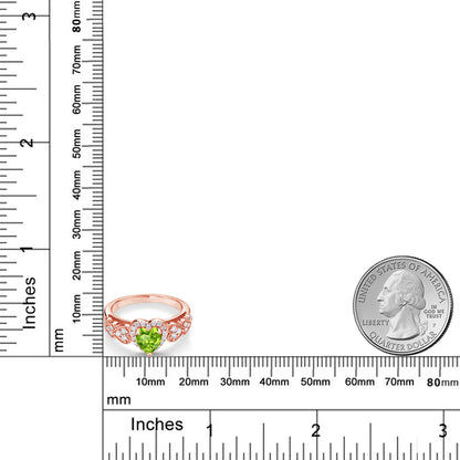 1.2カラット  天然石 ペリドット 指輪 リング   シルバー925 ピンクゴールド 加工 8月 誕生石